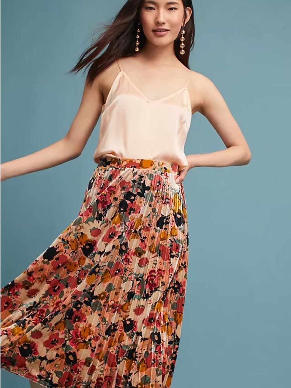 Anthropologie Maeve fall colors pleated skirt